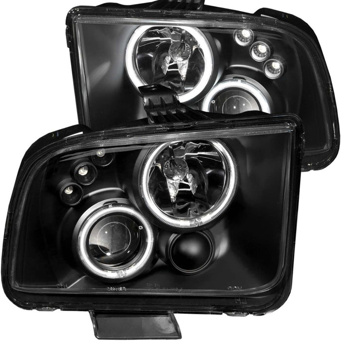 Phares de projecteur ANZO 2005-2009 Ford Mustang avec halo noir