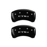 MGP 4 Caliper Covers Engraved Front Cursive/Cadillac Engraved Rear CTS4 Black finish silver ch