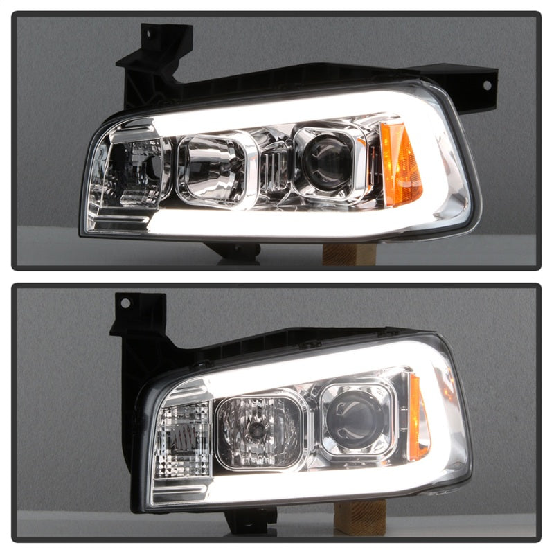 Phares de projecteur Spyder Dodge Charger 06-10 - Barre lumineuse à LED - Chrome PRO-YD-DCH05V2-LB-C