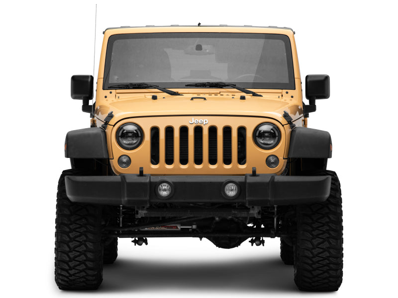 Phares à LED Raxiom 07-18 Jeep Wrangler JK Axial Series - Boîtier noir (lentille transparente)