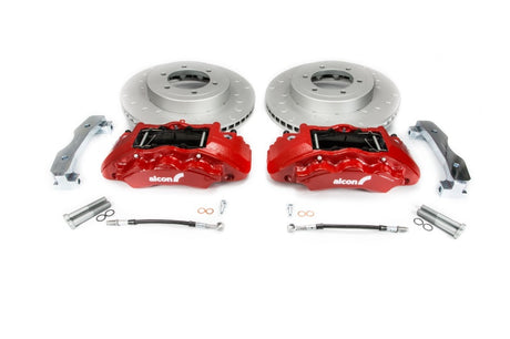 Kit de frein avant Alcon 2016+ Toyota Tacoma avec roues de 17 pouces et plus, rotors 352x30 mm, étriers rouges à 6 pistons