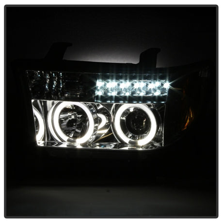 Phares de projecteur Spyder Toyota Tundra 07-13 LED Halo LED Chrm PRO-YD-TTU07-HL-C