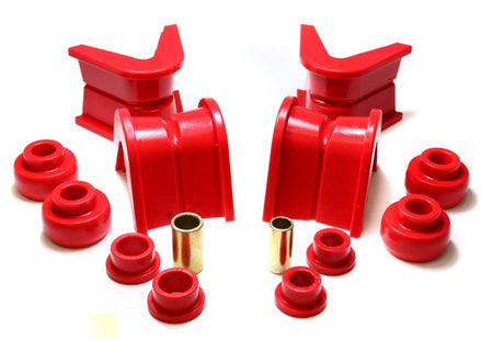Ensemble complet de 14 bagues en C pour suspension Energy Suspension 76-77 Ford Bronco/66-72 F-100/F-150 rouge avec décalage de 7 degrés
