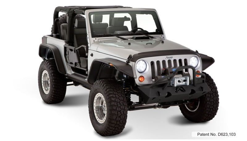 Bushwacker 07-18 Jeep Wrangler Flat Style Flares 4 pièces pour utilitaire sport 2 portes uniquement - Noir