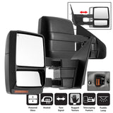 xTune Ford F150 04-06 POWER Rétroviseur télescopique chauffant à LED ambré SET MIR-FF15004S-PWH-AM-SET