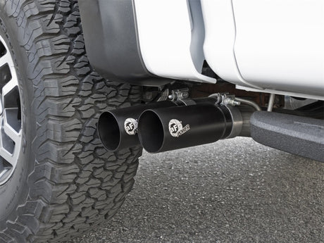 Échappement arrière Cat aFe POWER Rebel Series 3 pouces 409 SS avec embouts noirs 17 Ford F-150 Raptor V6-3,5 L