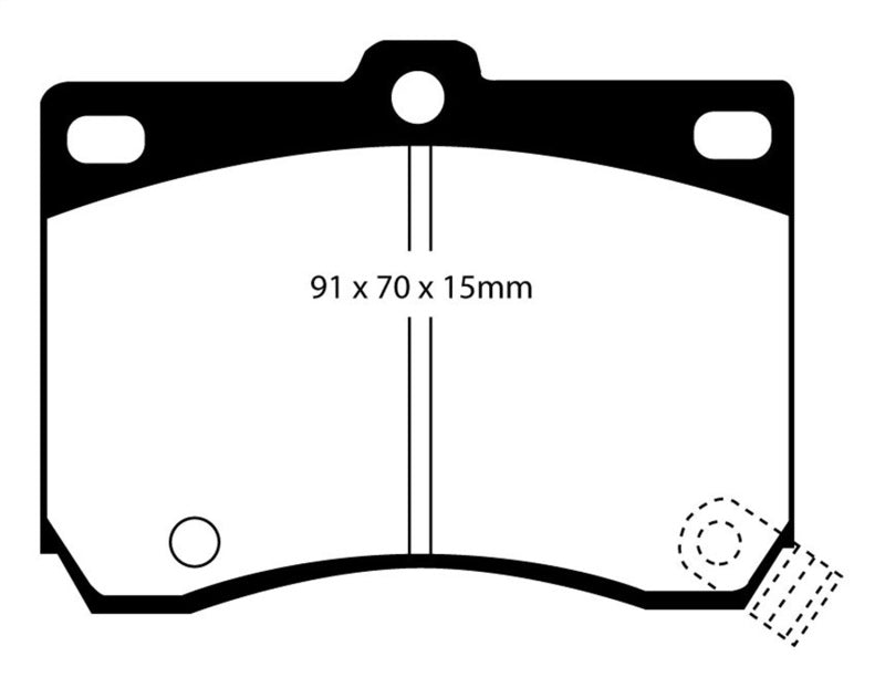 Plaquettes de frein avant EBC 91-96 Ford Escort 1.8 Yellowstuff