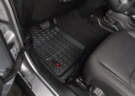 Kit de revêtement de sol Rugged Ridge noir avant/arrière/chargement complet 18-20 Jeep Wrangler JL 2 portes