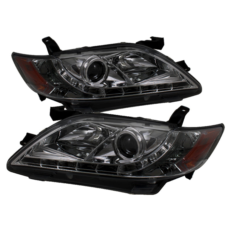 Phares de projecteur Spyder Toyota Camry 07-09 DRL Fumés Haut H1 Bas H7 PRO-YD-TCAM07-DRL-SM