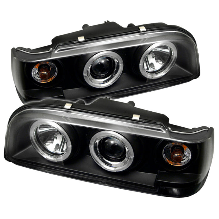 Phares de projecteur Spyder Volvo 850 93-97 LED Halo Noir Haut H1 Bas H1 PRO-YD-VO85092-HL-BK