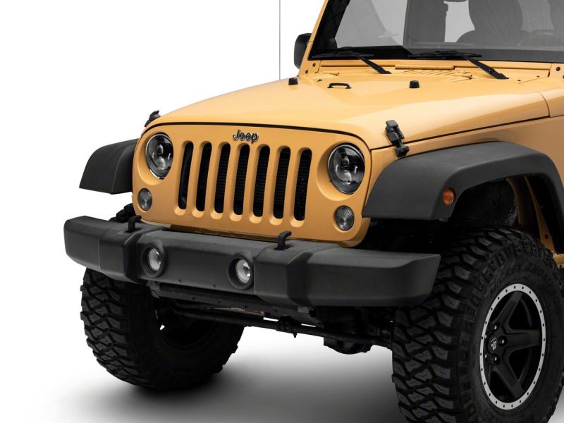 Phares à DEL Raxiom 07-18 Jeep Wrangler JK 7 pouces - Boîtier noir (lentille transparente)