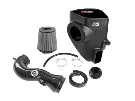 Système d'admission d'air froid en fibre de carbone aFe 19-21 pour camions GM 5,3 L/6,2 L Track Series avec filtres Pro Dry S
