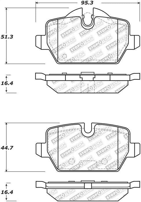 Plaquettes de frein StopTech Street Select avec matériel - Arrière 11-16 Mini Cooper Countryman