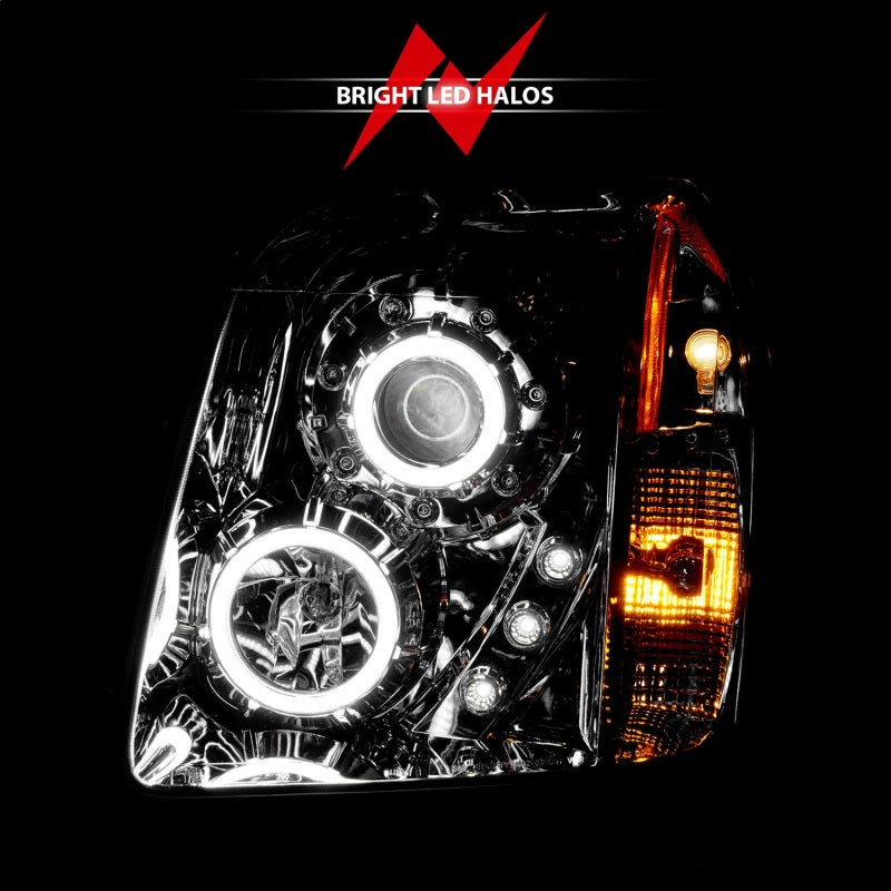 ANZO 2007-2014 GMC Yukon Projector Headlights w/ Halo Chrome (CCFL)