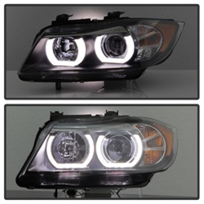 Phares Spyder BMW E90 Série 3 06-08 4DR V2 - HID uniquement - Noir PRO-YD-BMWE9005V2-HID-DRL-BK