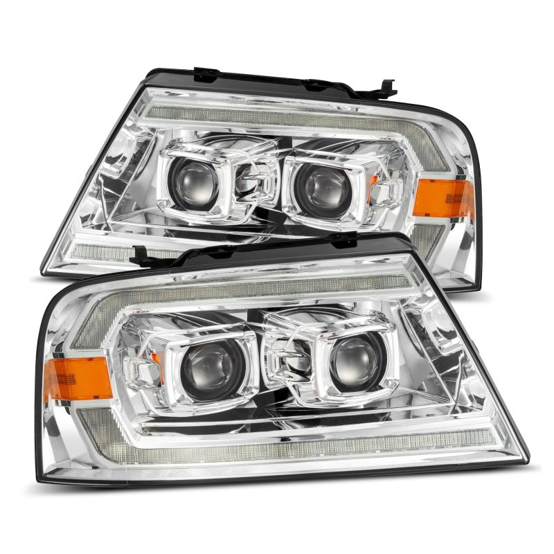 Phares de projecteur à LED AlphaRex 06-08 Lincoln Mark LT LUXX-Series Noir avec signal séquentiel