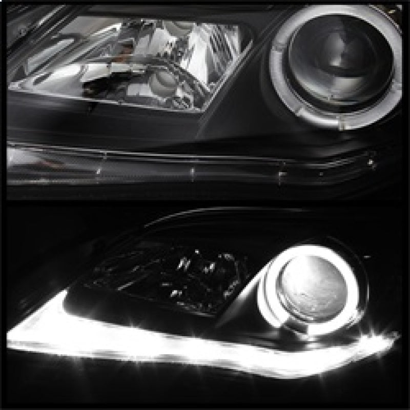 Phares de projecteur Spyder Toyota Corolla 11-13 Modèle halogène uniquement - DRL LED Blk PRO-YD-TC11-DRL-BK
