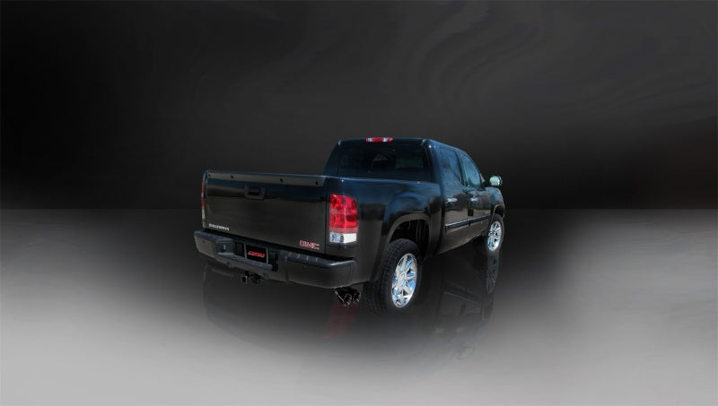 Corsa 10-10 GMC Sierra Denali 6.2L V8 3in Cat-Back Single Side w Twin 4in Black Pro-Series Tips