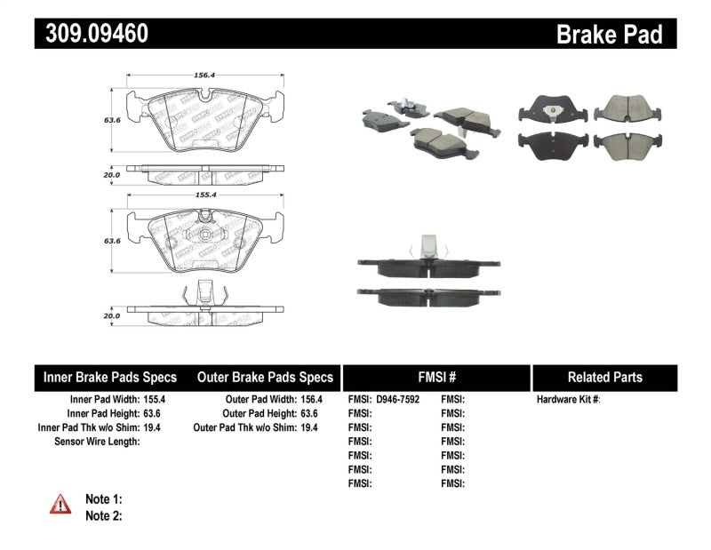 Plaquettes de frein avant StopTech Performance 04-09 BMW X3 (E38) / 06-09 Z4 3.0Si (E86) / 00-07 Série 330