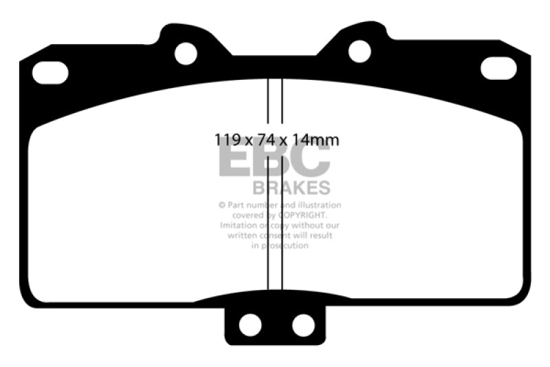 Plaquettes de frein avant EBC Greenstuff pour Dodge Stealth 3.0 4WD 91-93