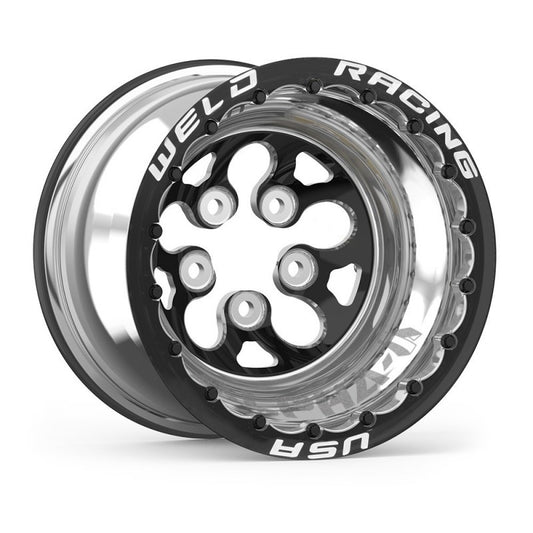 Weld Alpha-1 15x15 / 5x4.75 BP / 3in. BS Black Wheel - Black Double Beadlock MT