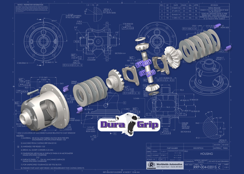 Poignée Dura Grip Yukon Gear pour Dana 44 / 30 Spline / 3.92+