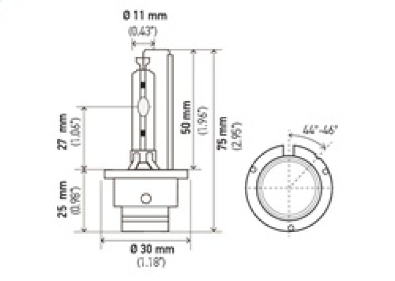 Ampoule Hella Xénon D2S P32-2d 85V 35W 4300k