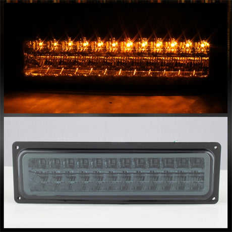 xTune GMC Yukon 92-93 Crystal Headlights w/ Corner & LED Bumper Smoke HD-JH-GMCCK88-LED-AM-SM-SET