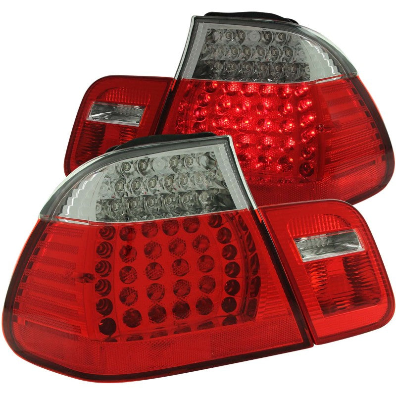 Feux arrière à LED ANZO 1999-2001 BMW Série 3 E46 Rouge/Clair 4 pièces