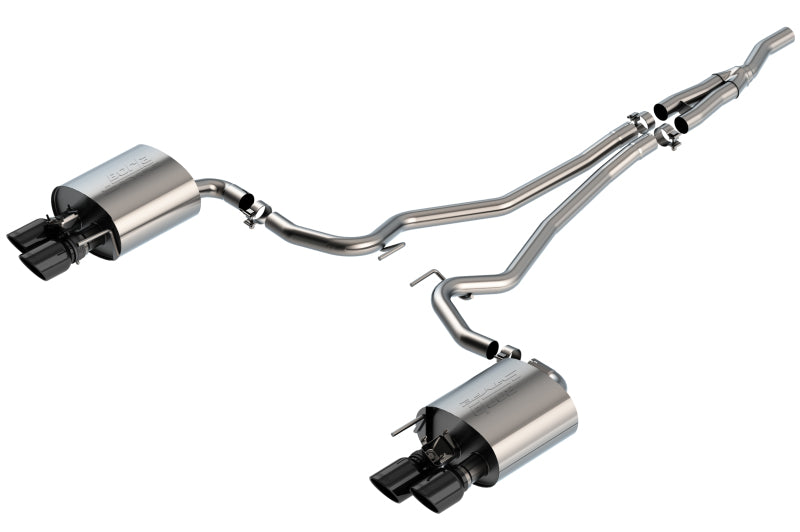 Borla 19-20 Ford Mustang Ecoboost 2.3L 2.25in S-type Exhaust w/ Valves - Black Chrome Tips