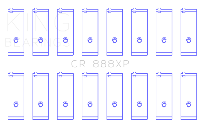 King Engine Bearings Toyota 1UZ-FE/2UZ-FE/3UZ-FE (Size .026) Connecting Rod Bearings (Set of 8)