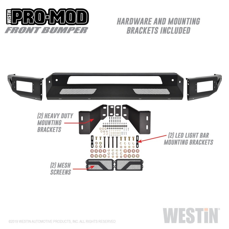 Pare-chocs avant Westin Pro-Mod 2010-2019 Dodge Ram 2500/3500 (ancien style de carrosserie)