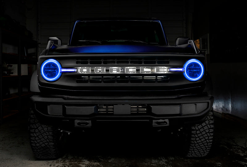 Oracle 21-22 Ford Bronco Headlight Halo Kit w/DRL Bar - Base Headlights -w/RF Cntrl