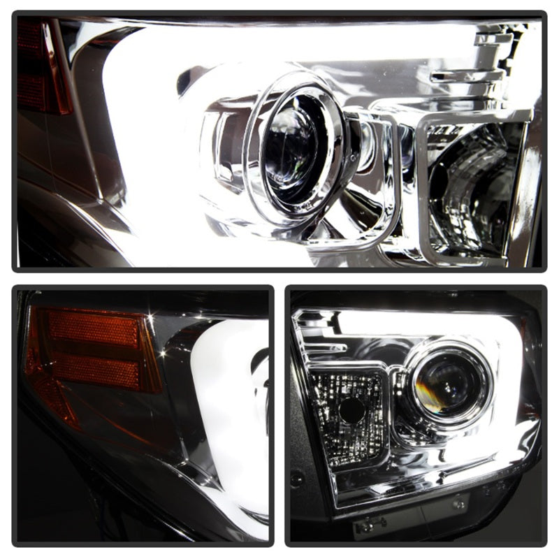 Phares de projecteur Spyder Toyota Tundra 2014-2016 Barre lumineuse DRL Chrome PRO-YD-TTU14-DRL-C