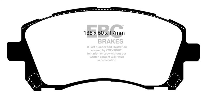 Plaquettes de frein avant EBC 01-02 Subaru Impreza 2.0 Turbo WRX Bluestuff