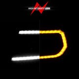 Phares de projecteur ANZO 05-11 Toyota Tacoma avec barre lumineuse Switchback boîtier noir