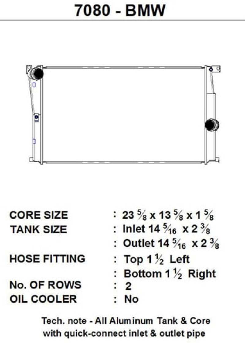 CSF BMW 2 Series (F22/F23) / BMW 3 Series (F30/F31/F34) / BMW 4 Series (F32/F33/F36) M/T Radiator