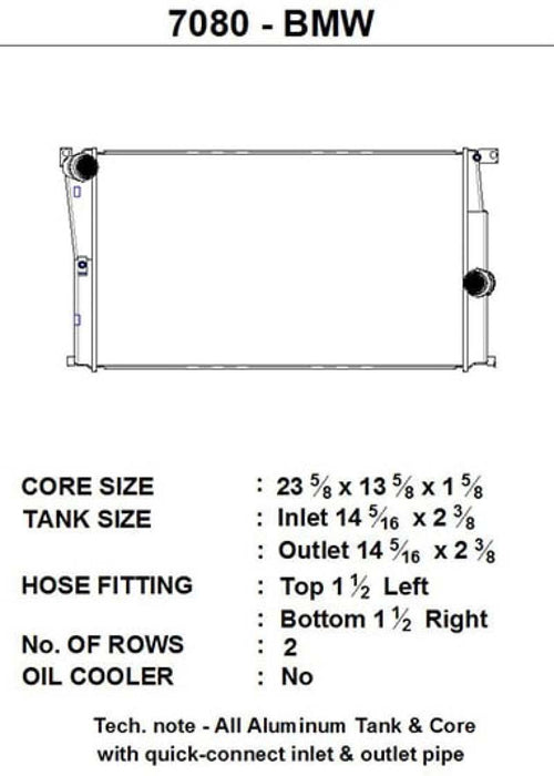 Radiateur M/T CSF BMW Série 2 (F22/F23) / BMW Série 3 (F30/F31/F34) / BMW Série 4 (F32/F33/F36)