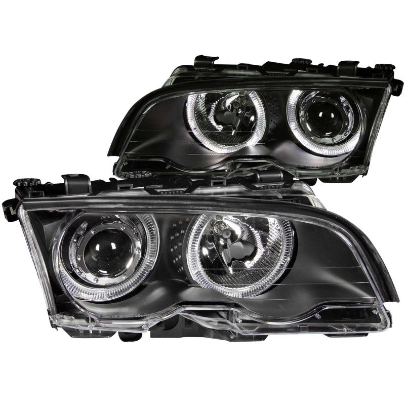 Phares de projecteur ANZO 1999-2001 BMW Série 3 E46 avec halo noir