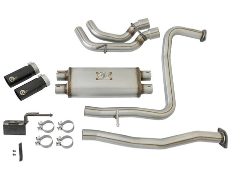 Échappement arrière de catalyseur aFe POWER Rebel Series 2-1/2 po 409 SS avec embouts noirs 16-17 Nissan Titan V8 5,6 L