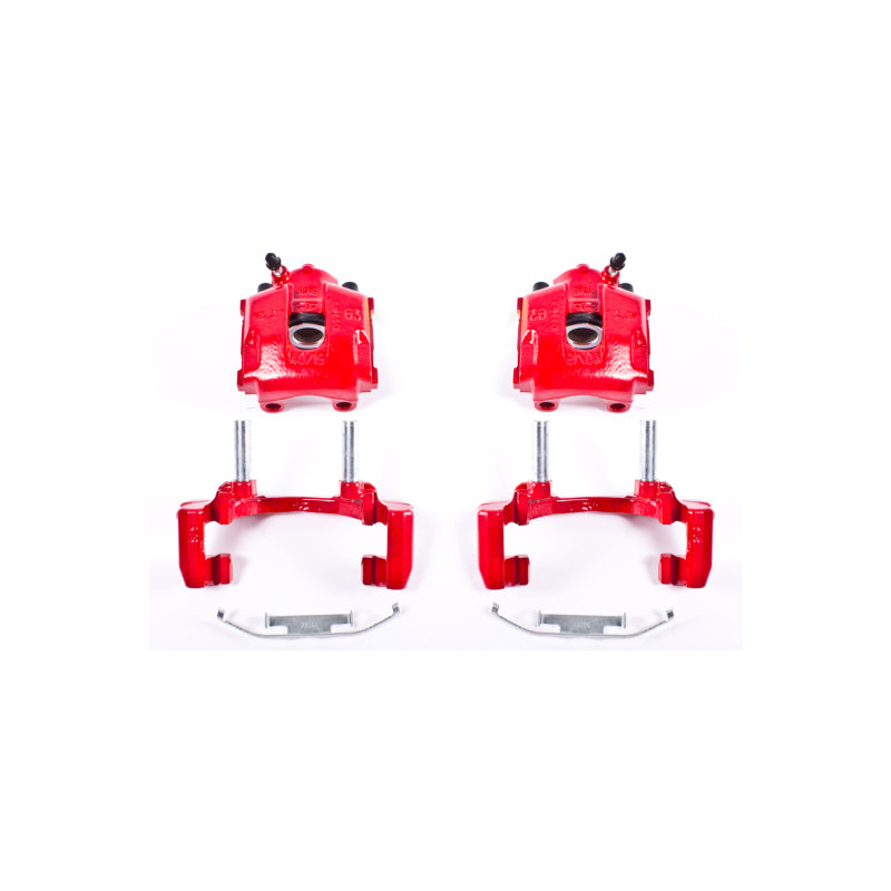 Étriers arrière rouges Power Stop 2000 BMW 323Ci avec supports - Paire