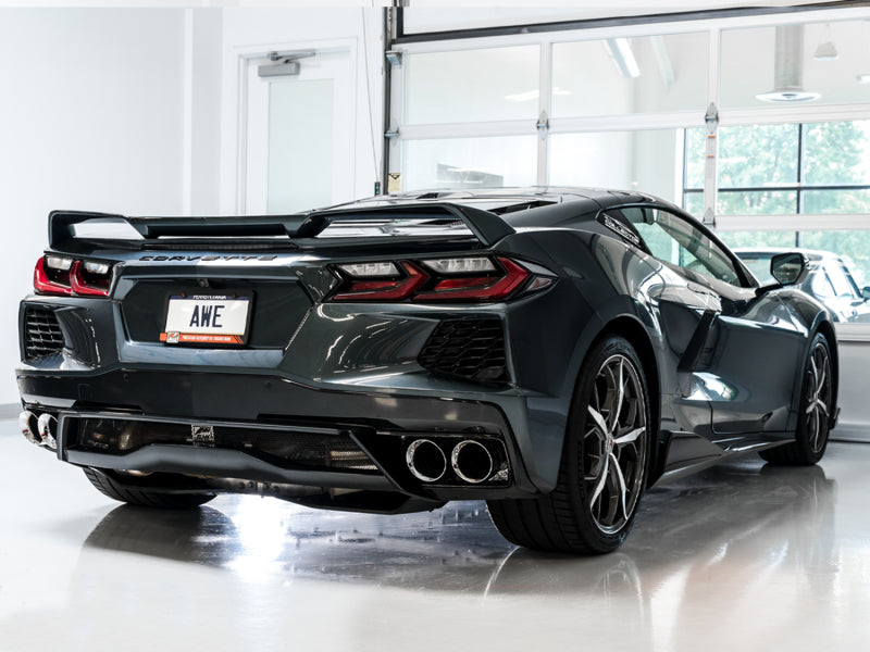 Échappement AWE Tuning 2020 Chevrolet Corvette (C8) Track Edition - Embouts chromés argentés quadruples