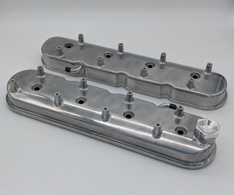 Couvercle de soupape haut Granatelli 96-22 GM LS avec supports de bobine coudés intégrés - Poli (paire)