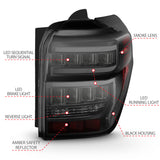 ANZO 2014-2020 Toyota 4Runner TL Boîtier noir Lentille fumée Barre lumineuse rouge avec séquentiel