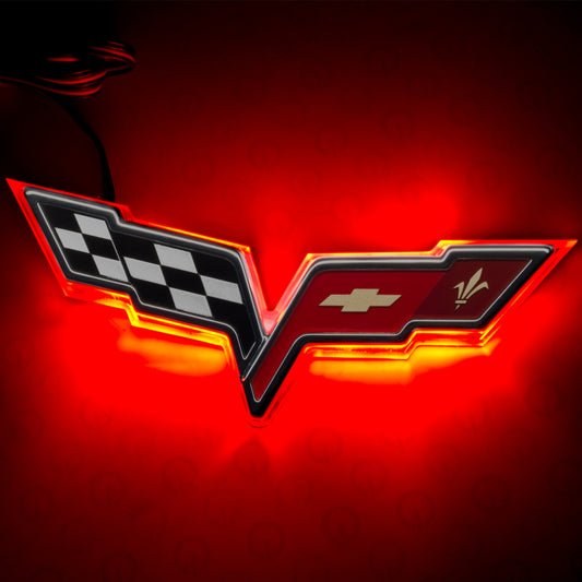 Oracle Chevrolet Corvette C6 Illuminated Emblem - Red SEE WARRANTY