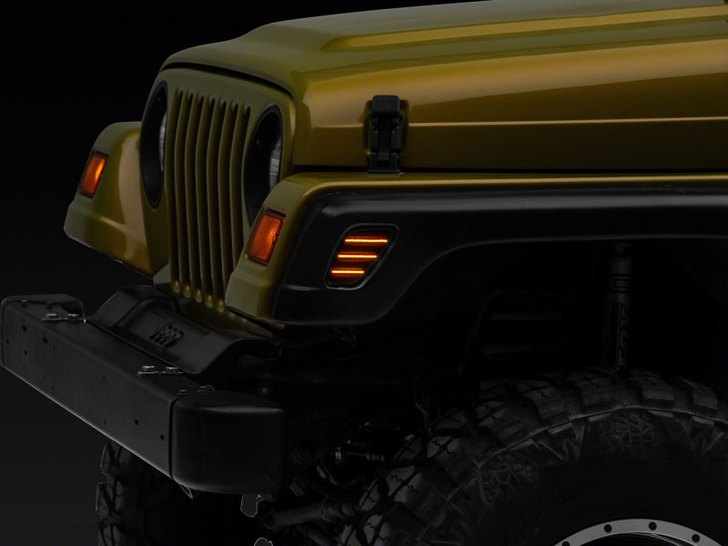 Feux de position latéraux à LED Raxiom 97-06 Jeep Wrangler TJ Axial Series - Fumés