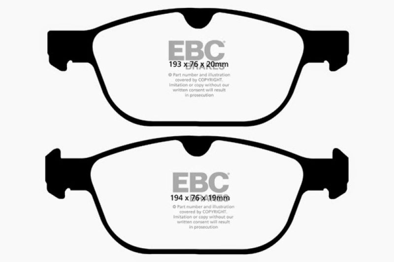 EBC 08+ Volvo XC60 3.0 Turbo Greenstuff Front Brake Pads