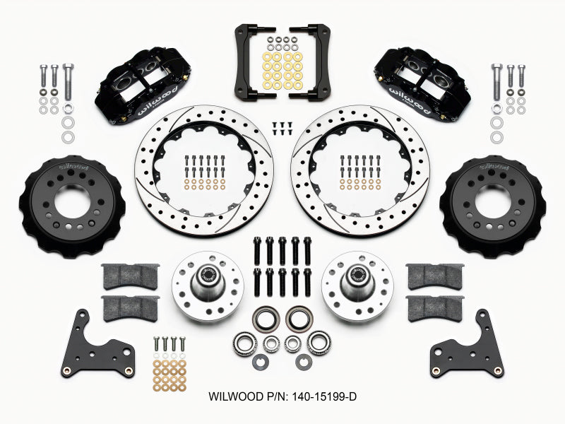 Kit de moyeu avant Wilwood Narrow Superlite 6R 12,88 pouces percé 65-72 CDP C Body -Drum