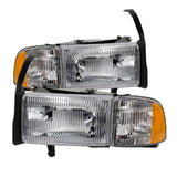 xTune Dodge Ram 1500 94-01 OEM Style Headlights w/ Corner Chrome HD-JH-DR94-OE-C