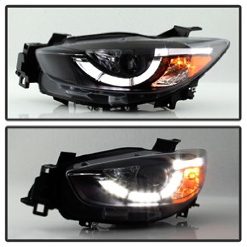Phares de projecteur Spyder Mazda CX-5 13-15 - DRL LED - Noir PRO-YD-MCX513-DRL-BK